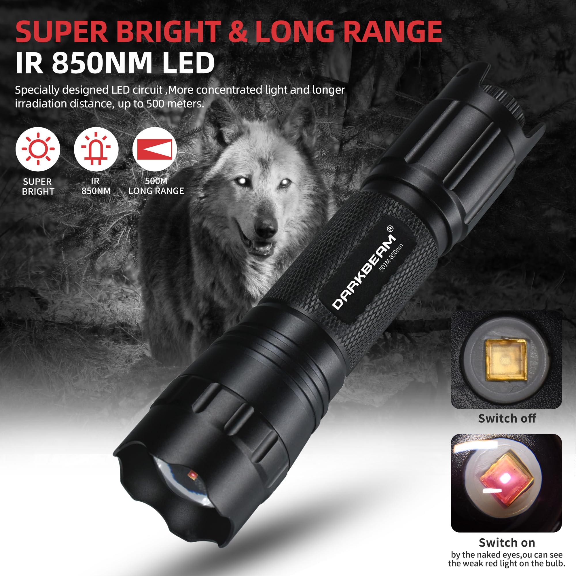 Amazon.com: DARKBEAM IR Flashlight for Night Vision Supplement